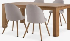 Hot OLDE + THORUPMesa OLDE L200 roble natural + 4 sillas THORUP beis/roble Mesas De Comedor|Conjuntos De Comedor