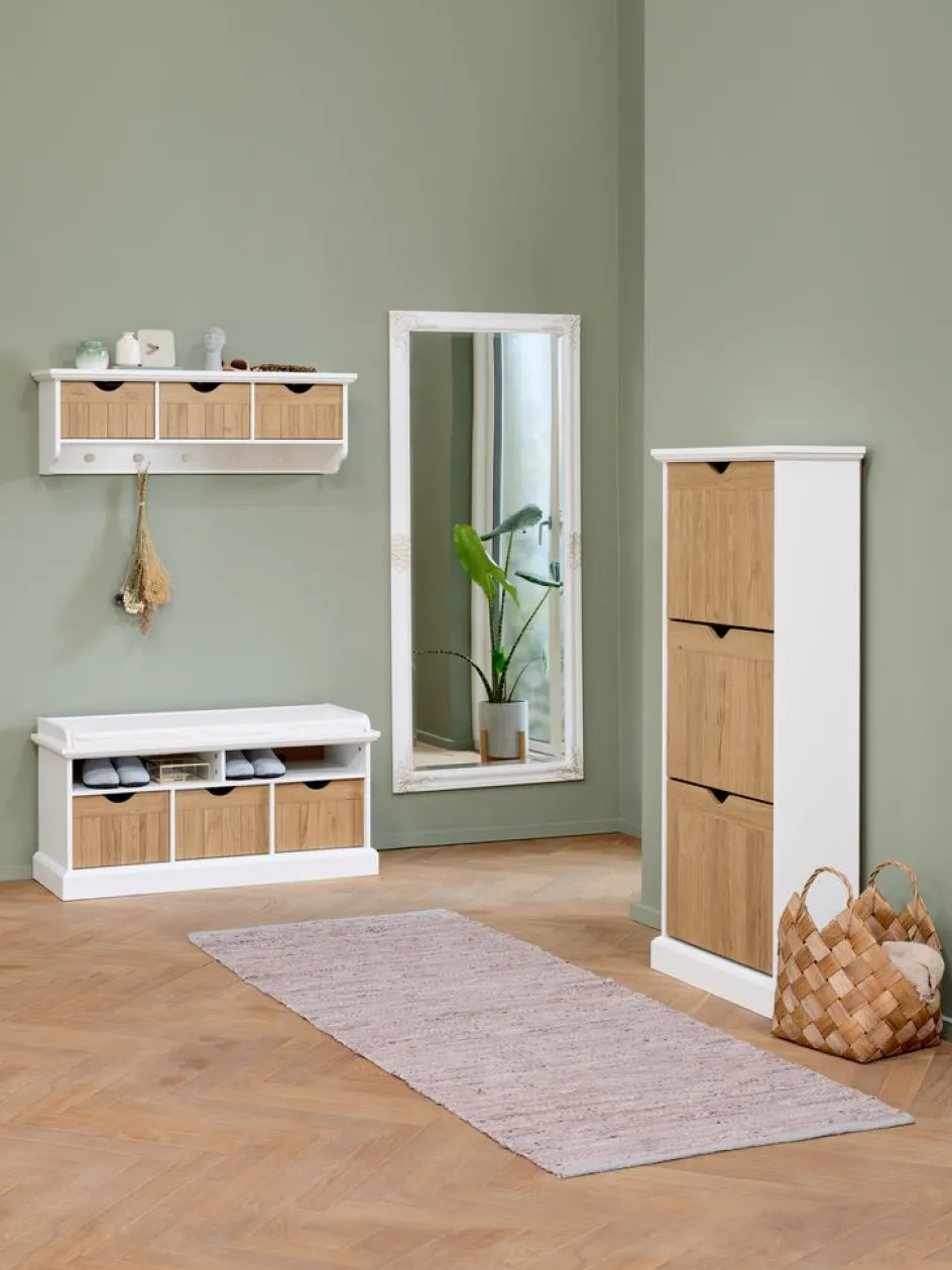 Outlet OLDEKROGZapatero OLDEKROG blanco/color roble salvaje natural Zapateros|Zapateros