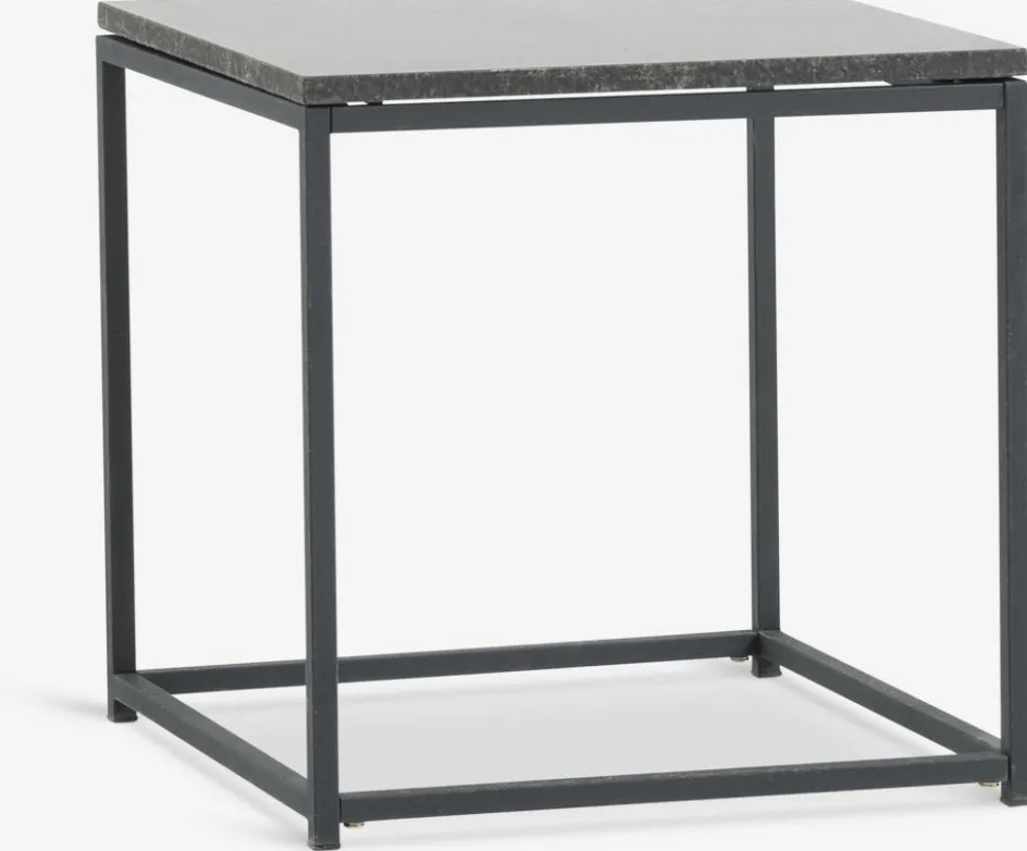 Hot OLDHUSEMesa auxiliar OLDHUSE A45xL45xA45 negro Mesas De Jardín|Muebles De Jardín