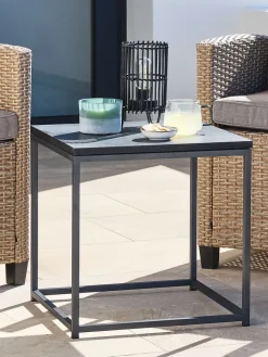 Hot OLDHUSEMesa auxiliar OLDHUSE A45xL45xA45 negro Mesas De Jardín|Muebles De Jardín