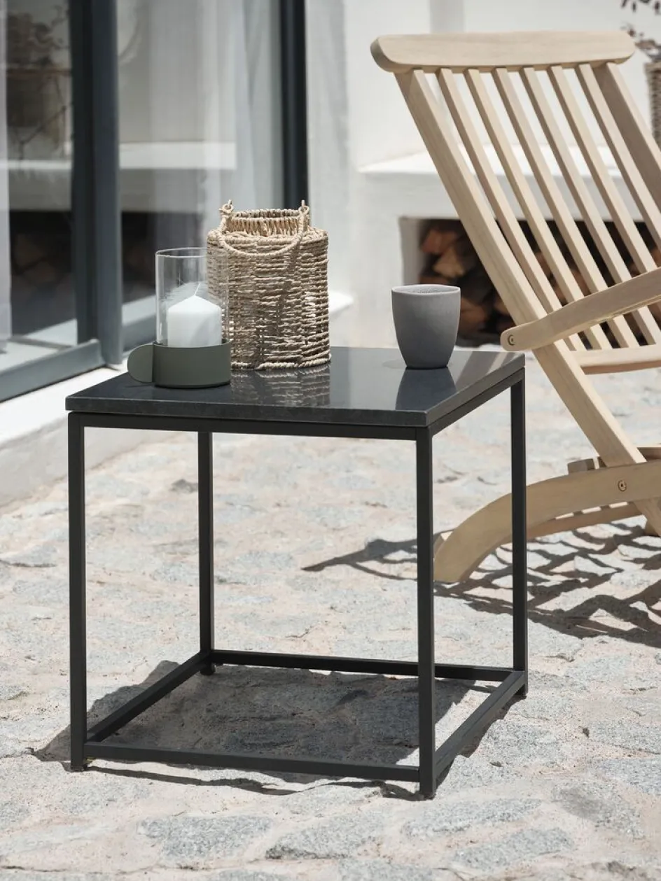 Hot OLDHUSEMesa auxiliar OLDHUSE A45xL45xA45 negro Mesas De Jardín|Muebles De Jardín