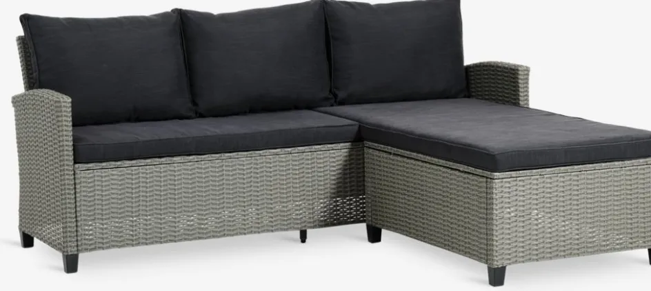 Sale ONDRUPSofá de exterior con chaise longue ONDRUP 3 plazas gris Muebles De Jardín