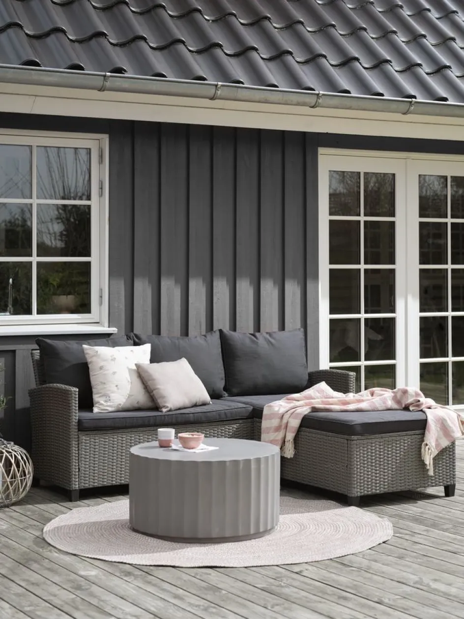 Sale ONDRUPSofá de exterior con chaise longue ONDRUP 3 plazas gris Muebles De Jardín