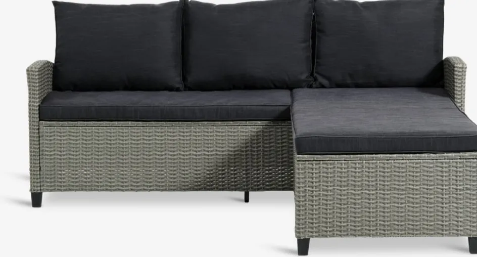 Sale ONDRUPSofá de exterior con chaise longue ONDRUP 3 plazas gris Muebles De Jardín