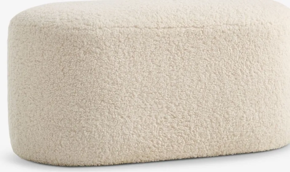 Outlet OREBOPuf OREBO 84x45 felpa blanco crudo Pufs|Pufs
