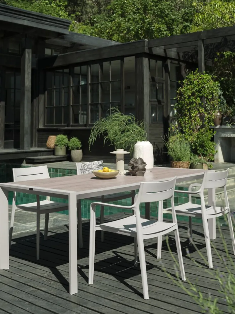 Discount OTTERUPMesa de jardín OTTERUP A90xL207 beis Mesas De Jardín