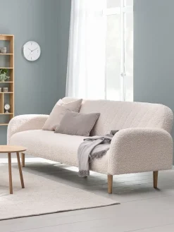 Outlet PARADISSofá cama PARADIS felpa blanco crudo/color roble Sofás Cama|Sofás Cama
