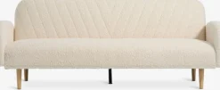 Outlet PARADISSofá cama PARADIS felpa blanco crudo/color roble Sofás Cama|Sofás Cama