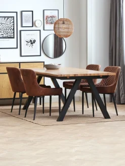 PEBRINGESilla de comedor PEBRINGE marrón envejecido/negro Sillas De Comedor