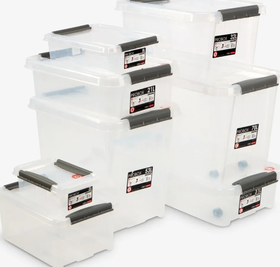 Best PROBOXCaja PROBOX 14L con tapa transparente Todas Las Cestas|Almacenaje De Plástico