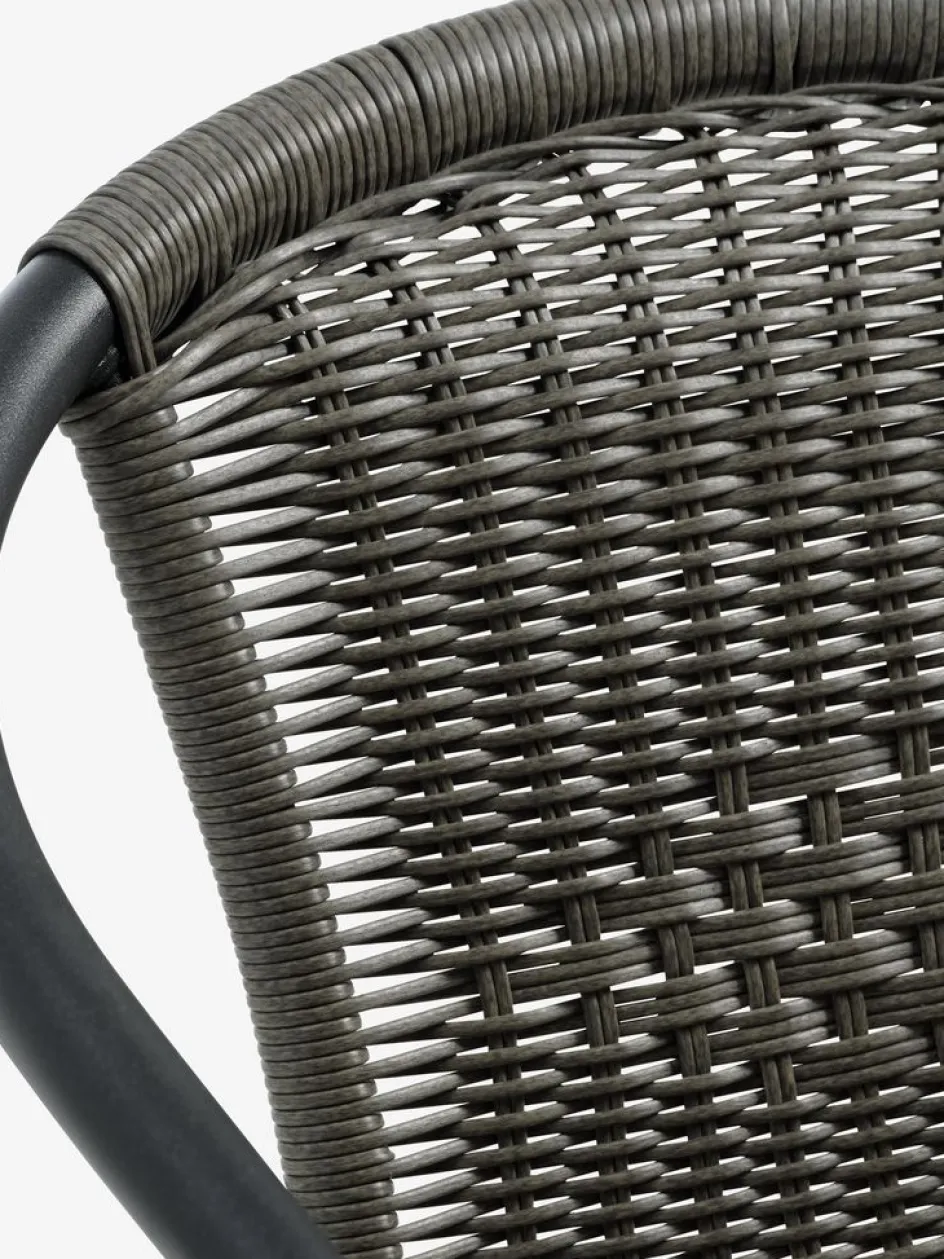 Discount RADSTRUP + GRENAAMesa RADSTRUP Ø60 negro + 2 sillas GRENAA gris Conjuntos Mesa Y Sillas De Jardín