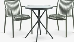 Online RADSTRUP + NABBENMesa RADSTRUP Ø60 negro + 2 sillas NABBEN Conjuntos Mesa Y Sillas De Jardín