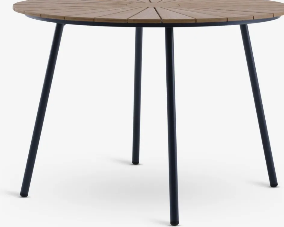 Sale RANGSTRUP + NABEMesa RANGSTRUP Ø110 natural/negro + 4 sillas NABE negro Conjuntos Mesa Y Sillas De Jardín