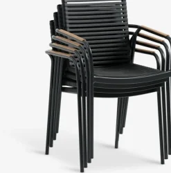Sale RANGSTRUP + NABEMesa RANGSTRUP Ø110 natural/negro + 4 sillas NABE negro Conjuntos Mesa Y Sillas De Jardín