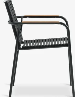 Discount RANGSTRUP + NABEMesa RANGSTRUP Ø130 natural/negro + 4 sillas NABE negro Conjuntos Mesa Y Sillas De Jardín