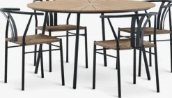 RANGSTRUP + TAGMARKMesa RANGSTRUP Ø130 natural/negro + 4 sillas TAGMARK Conjuntos Mesa Y Sillas De Jardín