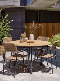 Online RANGSTRUPMesa de jardín RANGSTRUP Ø130 natural/negro Mesas De Jardín