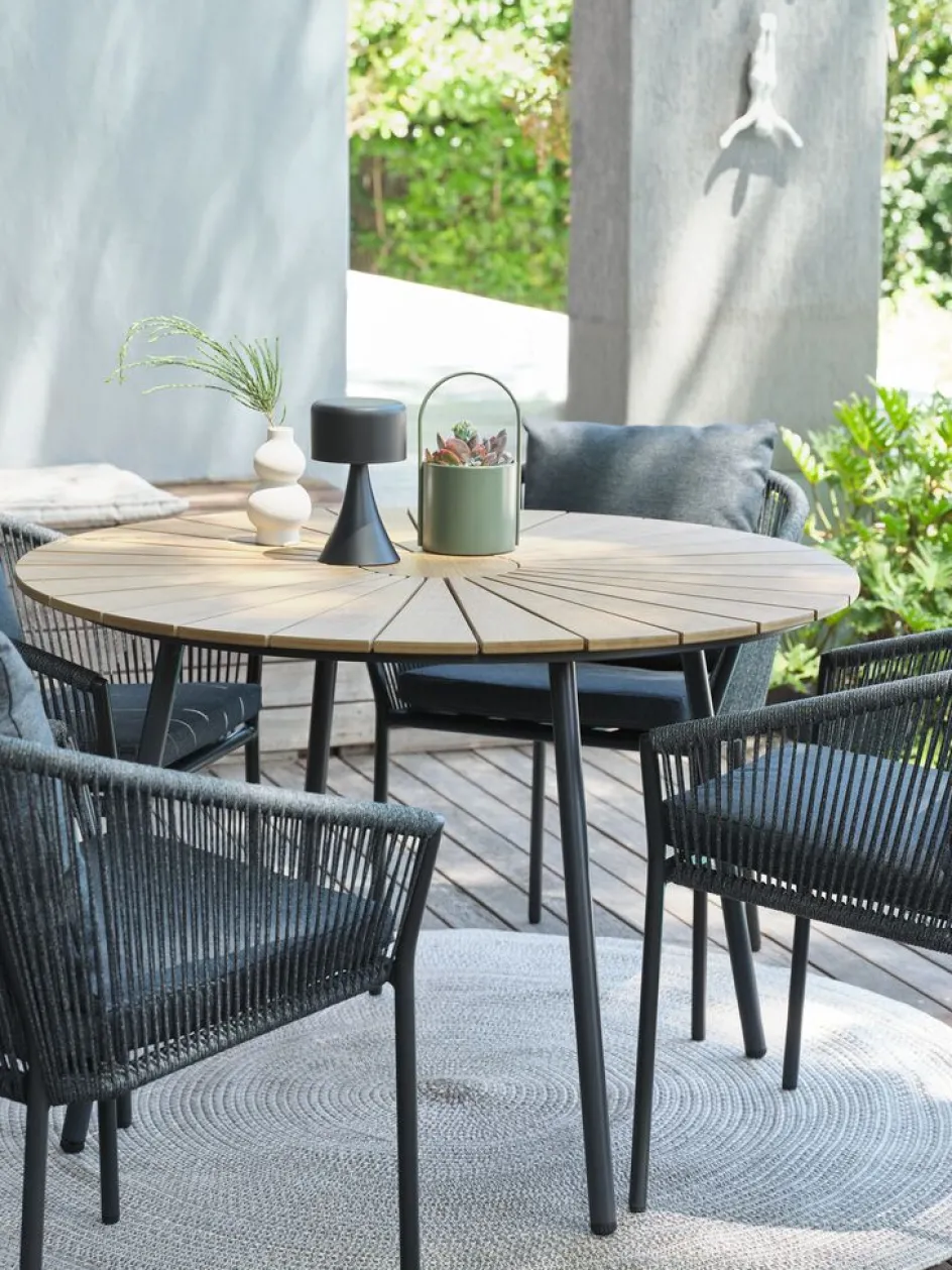 Best RANGSTRUPMesa de jardín RANGSTRUP Ø110 natural/negro Mesas De Jardín