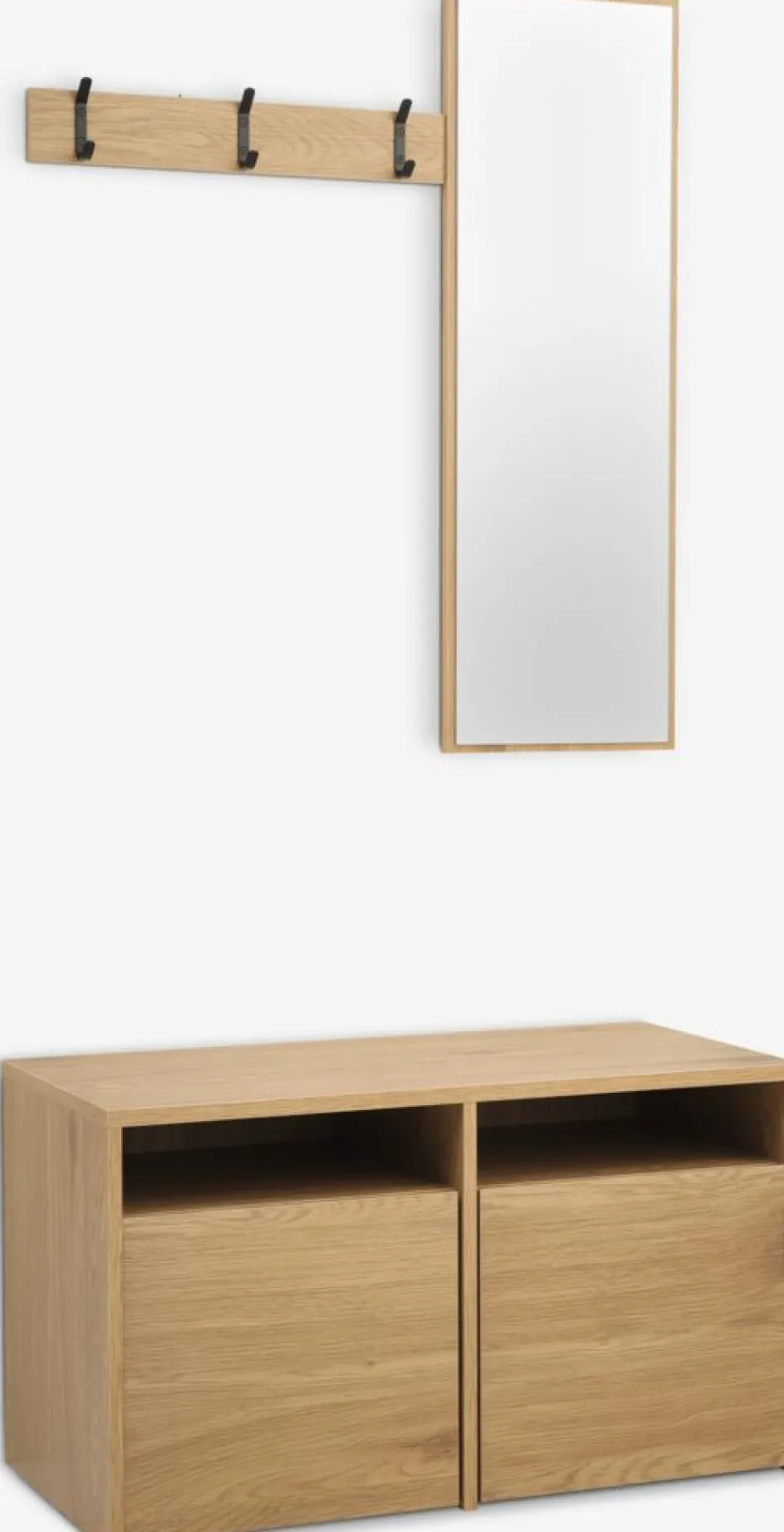 Best RAVSTEDMueble recibidor RAVSTED espejo 2 cajones color roble cálido Percheros Con Zapatero|Percheros Con Zapatero