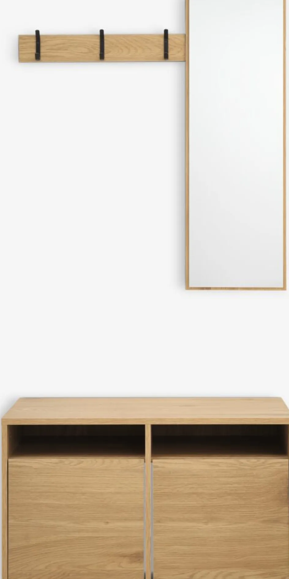 Best RAVSTEDMueble recibidor RAVSTED espejo 2 cajones color roble cálido Percheros Con Zapatero|Percheros Con Zapatero