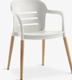 Outlet RENA + NYLENDIAMesa RENA L54/175 madera dura + 4 sillas NYLENDIA beis Conjuntos Mesa Y Sillas De Jardín