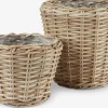 RINGTROSTCesto de jardín RINGTROST Ø37/32 kubu natural juego de 2 Maceteros