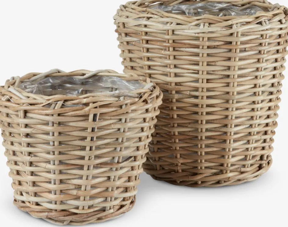 RINGTROSTCesto de jardín RINGTROST Ø37/32 kubu natural juego de 2 Maceteros