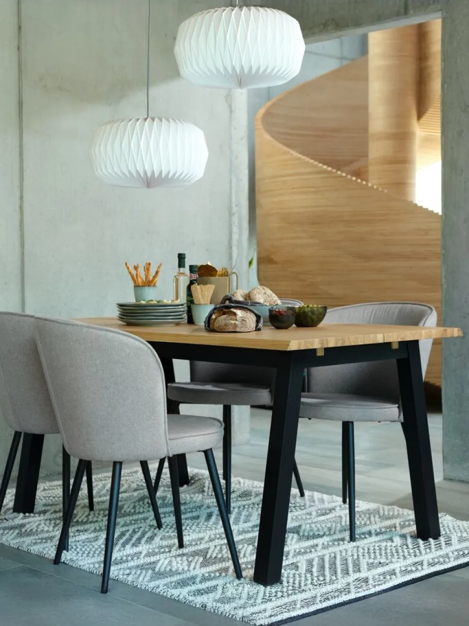 Online RISSKOVSilla de comedor RISSKOV tela /negro Sillas De Comedor