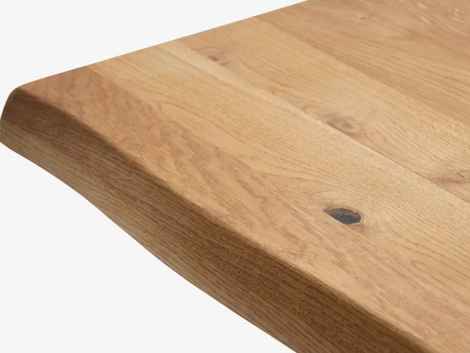Outlet ROSLEVMesa de comedor ROSLEV 95x200 roble natural/negro Mesas De Comedor