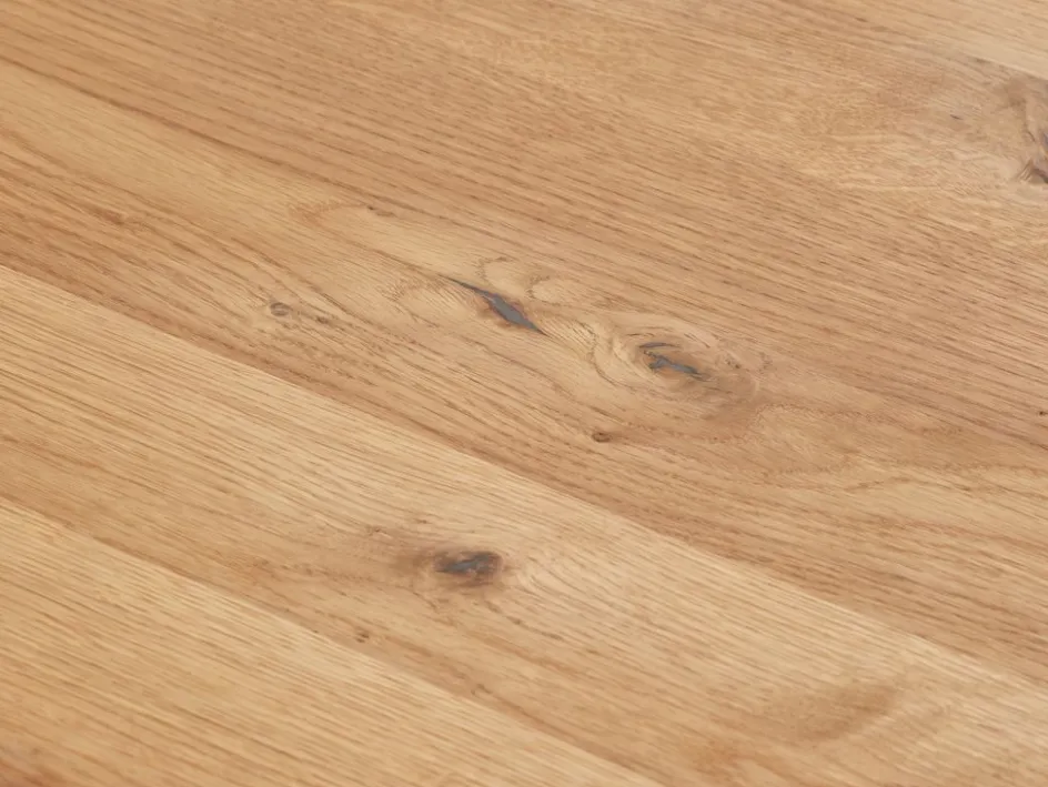 Outlet ROSLEVMesa de comedor ROSLEV 95x200 roble natural/negro Mesas De Comedor