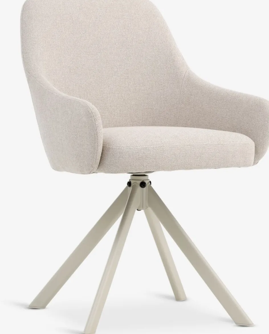 Online ROSTRUPSilla de comedor ROSTRUP giratoria tela beis Sillas De Comedor