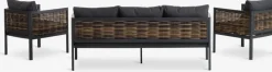 Best SALTENConjunto muebles jardín SALTEN 5 plazas secado rápido negro Conjuntos Mesa Y Sillas De Jardín|Muebles De Jardín