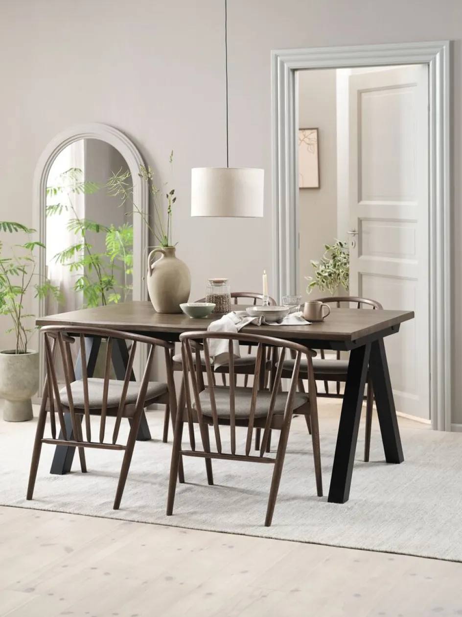 SANDBY + LYKSBORGMesa SANDBY L160 roble oscuro + 4 LYKSBORG roble oscuro Mesas De Comedor|Conjuntos De Comedor