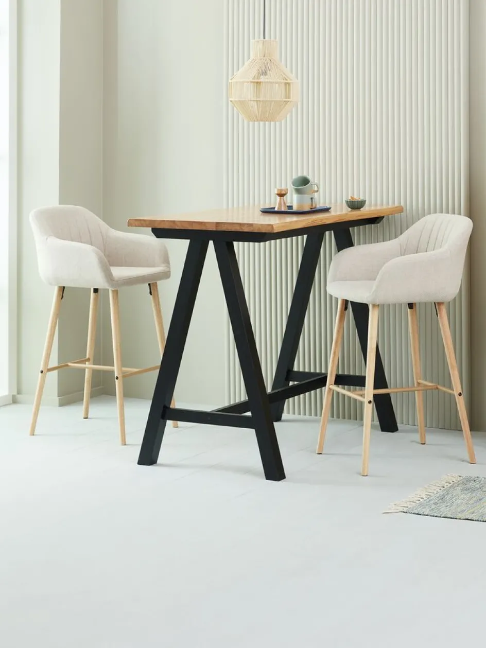 Best SANDBYMesa de bar SANDBY 71x128 roble natural/negro Taburetes Y Mesas De Bar|Taburetes Y Mesas De Bar