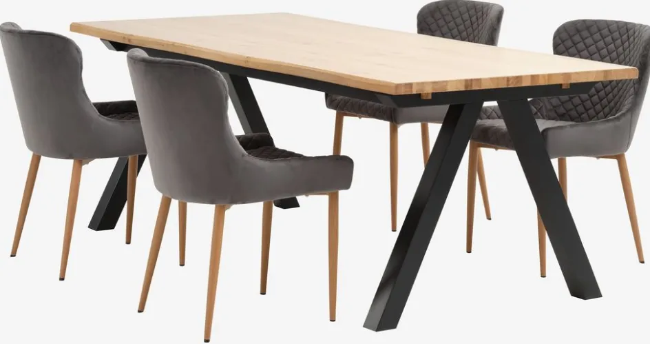 Hot SANDBYMesa de comedor SANDBY 100x210 roble natural/negro Mesas De Comedor