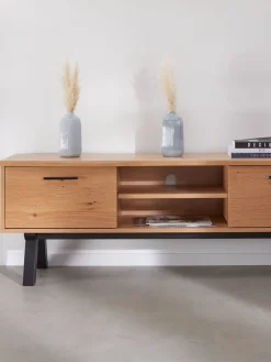 Discount SANDBYMueble TV SANDBY 2 puertas roble natural/negro Muebles De TV