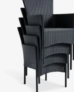 Discount SANDVIKA + AIDTMesa SANDVIKA L65 + 2 sillas AIDT negro Conjuntos Mesa Y Sillas De Jardín