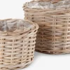 Clearance SANSEBIECesto de jardín SANSEBIE Ø35/27 kubu natural juego de 2 Maceteros