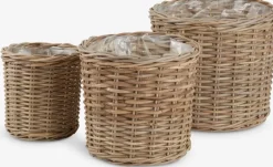 Outlet SANSEBIECesto de jardín SANSEBIE Ø40/33/25 kubu natural 3 unidades Maceteros
