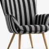 Clearance SIMESTEDSillón SIMESTED rayas tela negro/beis Sillones