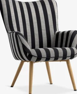 Clearance SIMESTEDSillón SIMESTED rayas tela negro/beis Sillones