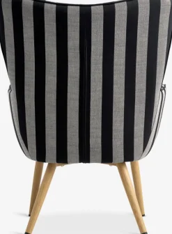 Clearance SIMESTEDSillón SIMESTED rayas tela negro/beis Sillones
