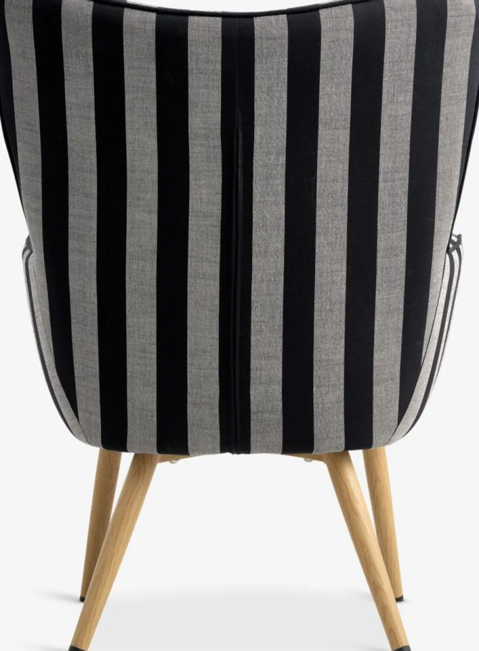 Clearance SIMESTEDSillón SIMESTED rayas tela negro/beis Sillones