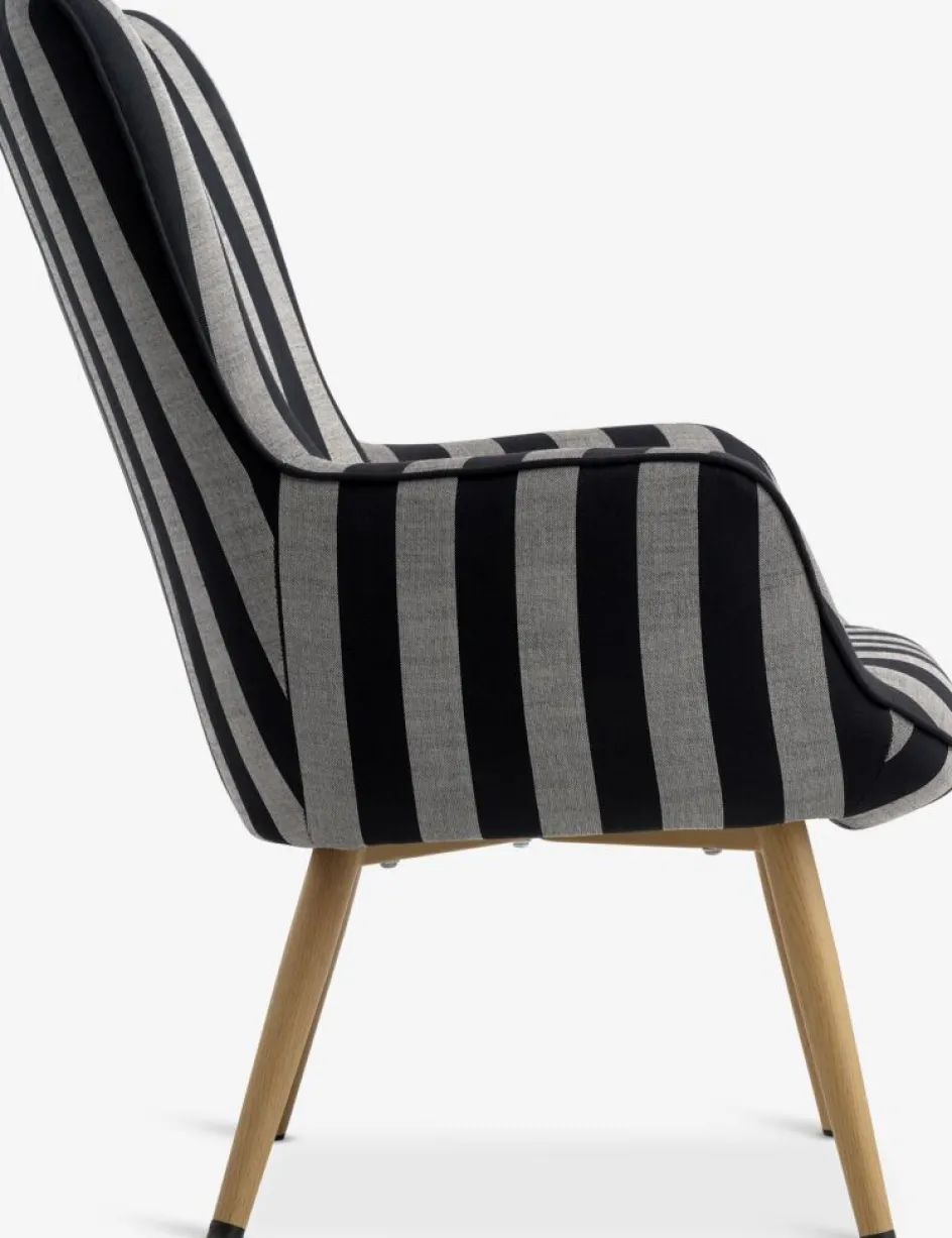 Clearance SIMESTEDSillón SIMESTED rayas tela negro/beis Sillones
