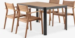 Sale SIRDAL + HAMRAMesa SIRDAL L149 + 4 sillas HAMRA madera dura Conjuntos Mesa Y Sillas De Jardín