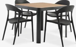 Outlet SIRDAL + NANNESTADMesa SIRDAL L91 madera dura + 4 sillas NANNESTAD gris Conjuntos Mesa Y Sillas De Jardín