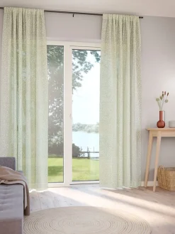 Hot SKASENCortina SKASEN 1x140x300 hojas verde empolvado Cortinas Traslúcidas