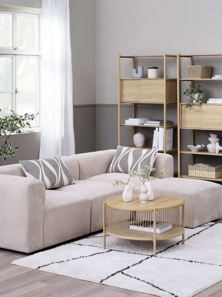 Sale SKEJBYMódulo de sofá SKEJBY chaise longue/puf tela beis 2 Plazas|3 Plazas