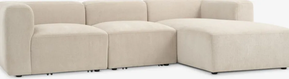 Clearance SKEJBYSofá modular SKEJBY 3 plazas chaise longue tela beis 2 Plazas|3 Plazas
