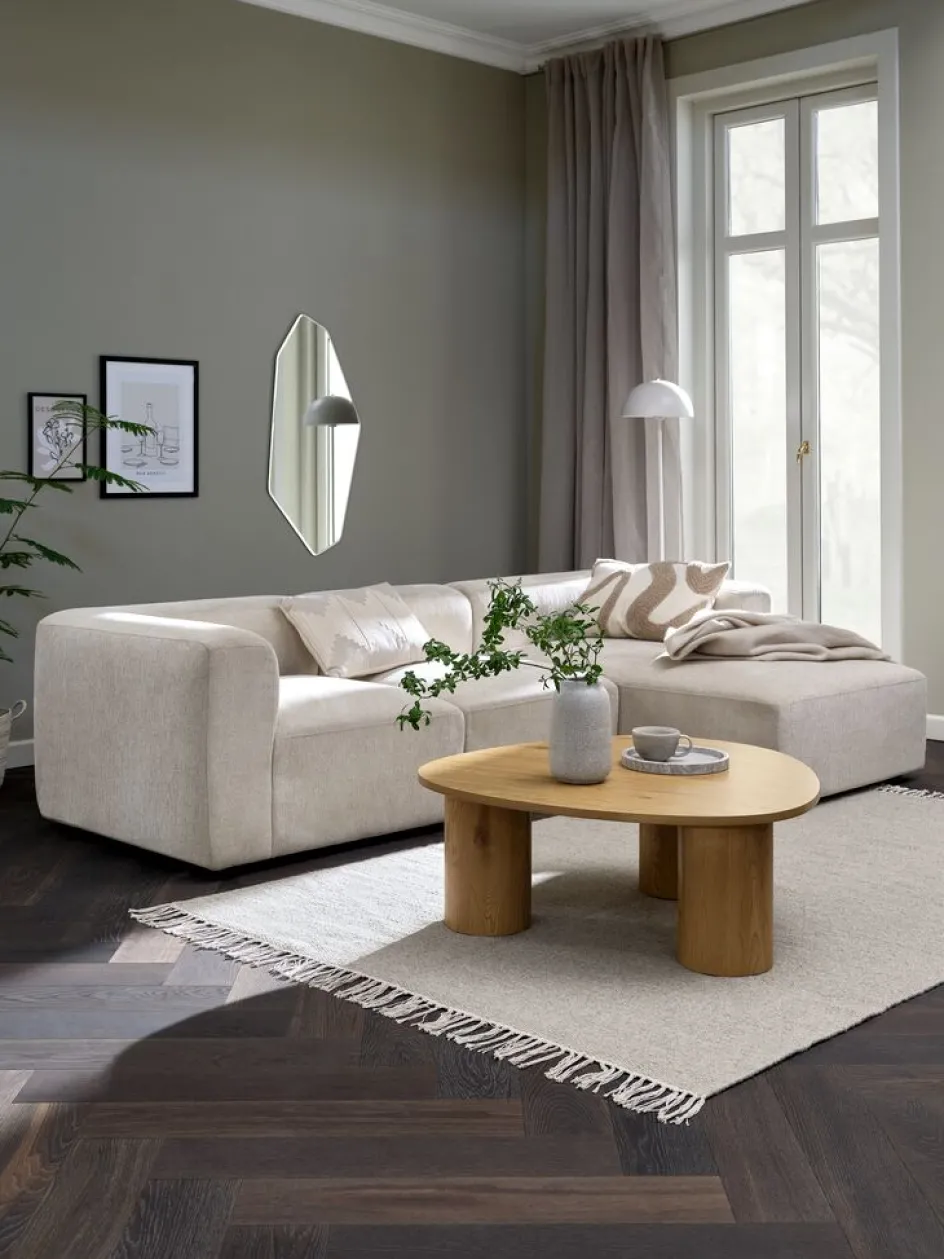 Clearance SKEJBYSofá modular SKEJBY 3 plazas chaise longue tela beis 2 Plazas|3 Plazas